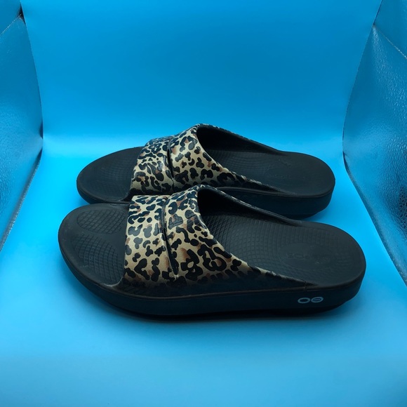 OOFOS Shoes Oofos Leopard Print Slide Sandals Size Womens 7 Poshmark